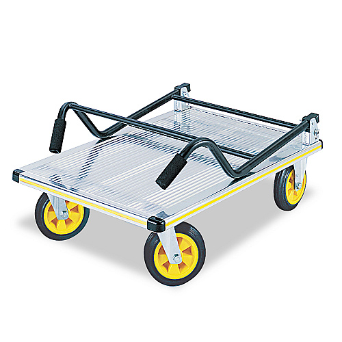 Safco Stow-Away Platform Truck, 1,000 lb Capacity, 24 x 39 x 40, Aluminum/Black (4053NC)