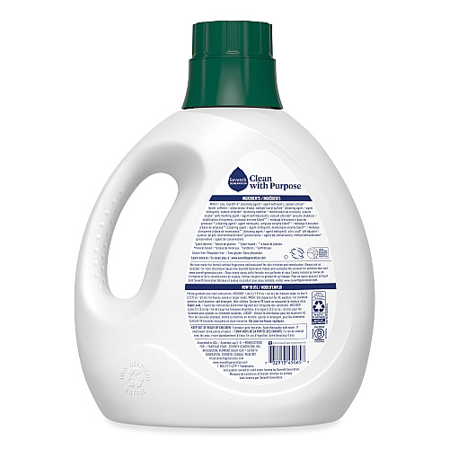 Seventh Generation Natural Liquid Laundry Detergent, Fragrance Free, 135 oz Bottle, 4/Carton (45065CT)
