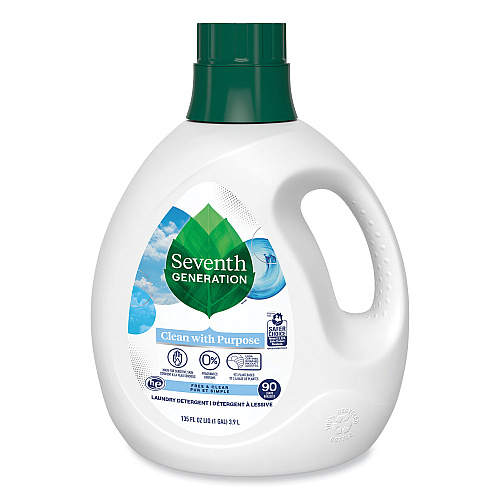 Seventh Generation Natural Liquid Laundry Detergent, Fragrance Free, 135 oz Bottle, 4/Carton (45065CT)