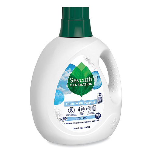 Seventh Generation Natural Liquid Laundry Detergent, Fragrance Free, 135 oz Bottle, 4/Carton (45065CT)