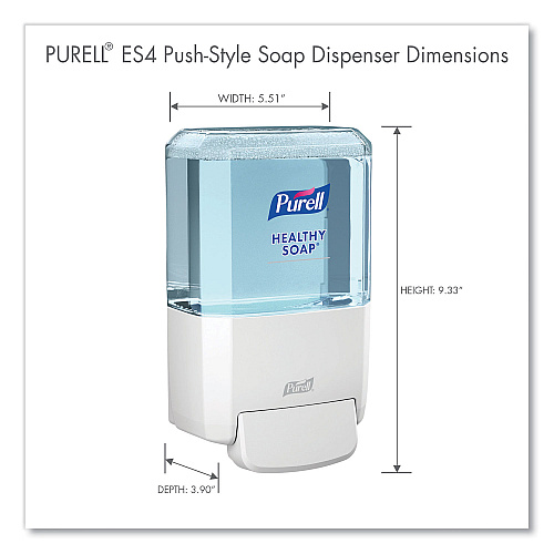 PURELL ES4 Soap Push-Style Dispenser, 1,200 mL, 4.88 x 8.8 x 11.38, White (503001)