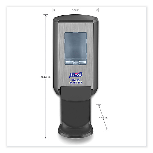 PURELL CS4 Hand Sanitizer Dispenser, 1,200 mL, 4.88 x 8.19 x 11.38, Graphite (512401)