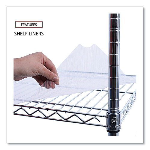Alera 5-Shelf Wire Shelving Kit with Casters and Shelf Liners, 36w x 18d x 72h, Silver (ALESW653618SR)