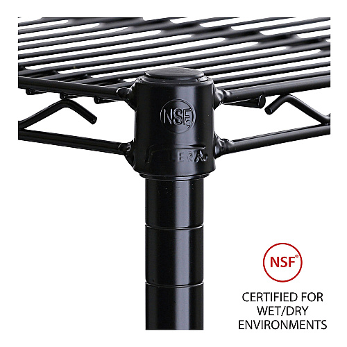 Alera Industrial Wire Shelving Extra Wire Shelves, 48w x 24d, Black, 2 Shelves/Carton (ALESW584824BL)