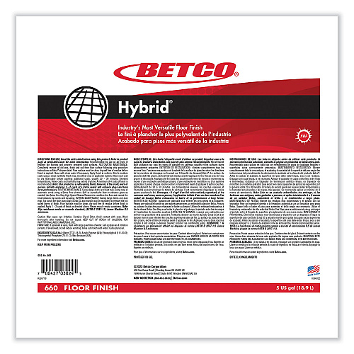 Betco Hybrid Floor Finish, 5 gal Bag-in-Box (660B500)