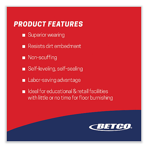 Betco Hard As Nails Floor Finish, 1 gal Bottle, 4/Carton (6590400)