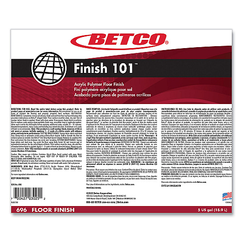 Betco Finish 101 Floor Finish, 5 gal Bag-in-Box (696B500)