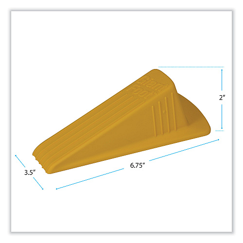 Master Caster Giant Foot Doorstop, No-Slip Rubber Wedge, 3.5w x 6.75d x 2h, Safety Yellow (00966)