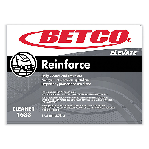 Betco Reinforce Floor Cleaner and Protectant, Lemon Scent, 1 gal Bottle, 4/Carton (16830400)