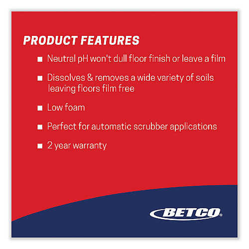 Betco pH7 Ultra Neutral Cleaner, Lemon Scent, 2 L Bottle, 4/Carton (1784700)