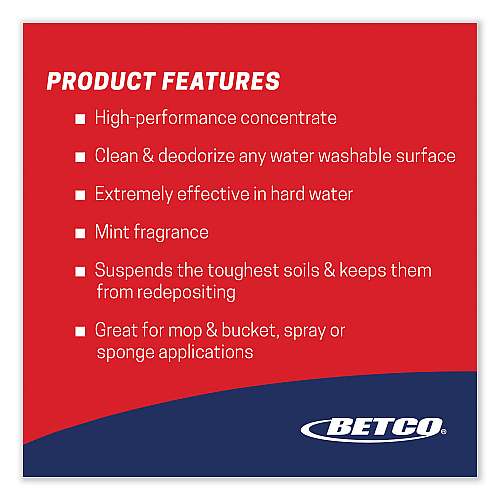 Betco Top Flite All-Purpose Cleaner, Mint Scent, 1 gal Bottle, 4/Carton (1500400)
