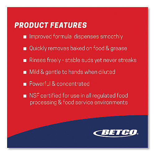 Betco Symplicity In-Sync Premium Hand Dishwashing Detergent, Fresh Ozonic Scent, 1 gal Bottle, 4/Carton (18510400)