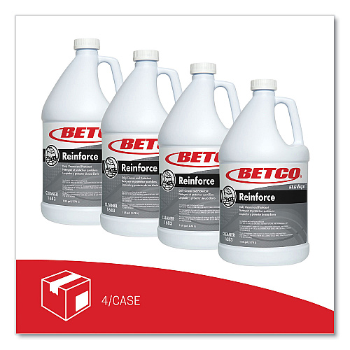 Betco Reinforce Floor Cleaner and Protectant, Lemon Scent, 1 gal Bottle, 4/Carton (16830400)