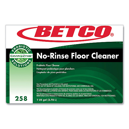 Betco BioActive Solutions No-Rinse Floor Cleaner, Rain Fresh Scent, 1 gal Bottle, 4/Carton (2580400)