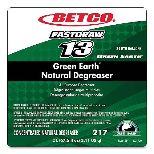 Betco Green Earth Natural Degreaser, Mild Scent, 2 L Bottle, 4/Carton (2174700)