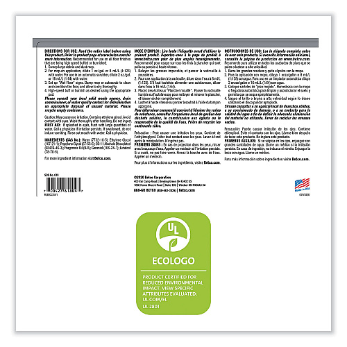 Betco One Step Floor Restorer, Lemon Scent, 1 gal Bottle, 4/Carton (6180400)
