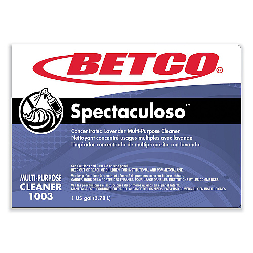 Betco Spectaculoso Multipurpose Cleaner, Lavender Scent, 1 gal Bottle, 4/Carton (10030400)