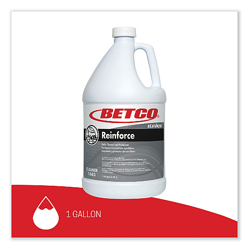 Betco Reinforce Floor Cleaner and Protectant, Lemon Scent, 1 gal Bottle, 4/Carton (16830400)