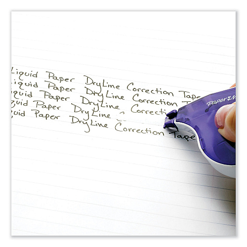 Paper Mate DryLine Correction Tape, Non-Refillable, Green/Purple Applicators, 0.17" x 472", 2/Pack (6137206)