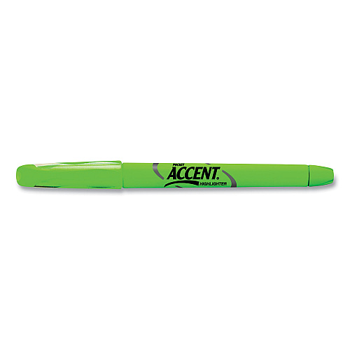 Sharpie Pocket Style Highlighters, Fluorescent Green Ink, Chisel Tip, Green Barrel, Dozen (27026)
