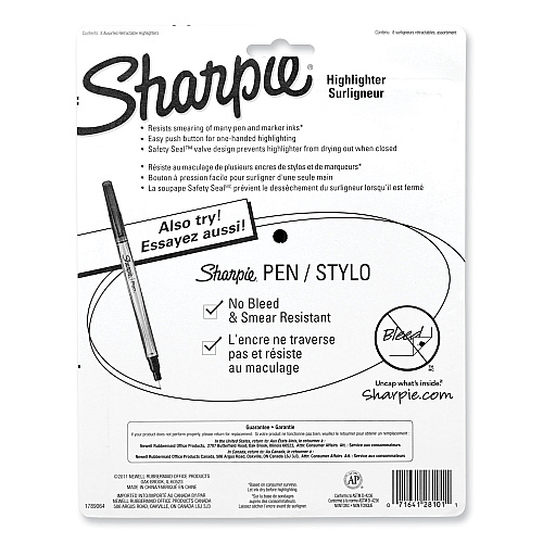 Sharpie Retractable Highlighters with Storage Pouch, Assorted Ink Colors, Chisel Tip, Assorted Barrel Colors, 8/Set (28101)