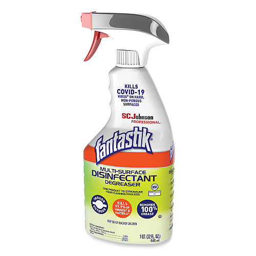 Fantastik Multi-Surface Disinfectant Degreaser, Herbal, 32 oz Spray Bottle, 8/Carton (311836)