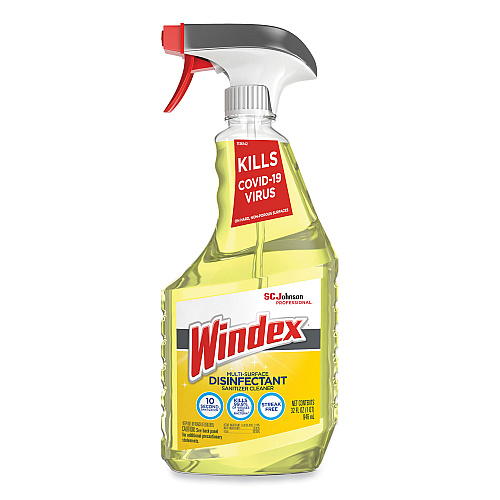 Windex Multi-Surface Disinfectant Cleaner, Fresh Scent, 32 oz Spray Bottle, 8/Carton (322369)