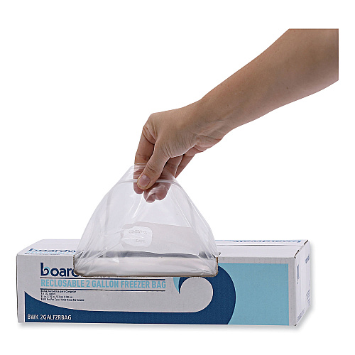 Boardwalk&reg; Reclosable 2 Gallon Freezer Storage Bags, 100 Bags (BWK2GALFZRBAG)