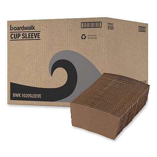Boardwalk&reg; Cup Sleeves, Fits 10-20 oz Hot Cups, 1200/Carton (BWK1020SLEEVE)