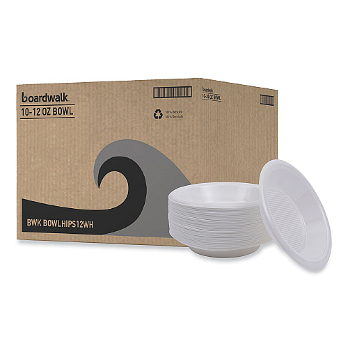 Boardwalk&reg; Hi-Impact Dinnerware, Bowl, 6.8" Dia, 1000 Bowls (BWKBOWLHIPS12WH)