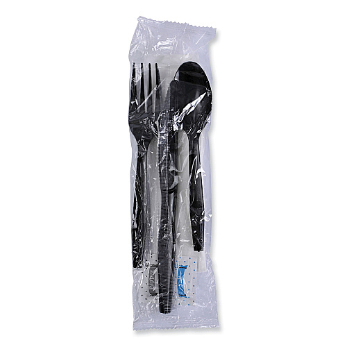 Boardwalk&reg; Six-Piece Cutlery Kit Cdmt/Fk/Kf/Npkn/Tsp, 250 Packs (BWKFKTNSMWPSBLA)