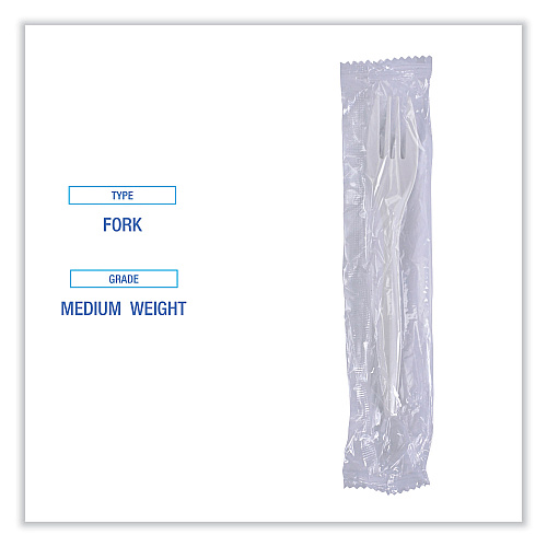 Boardwalk&reg; Wrapped Plastic Forks, White, 1000/Carton (BWKFORKIW)