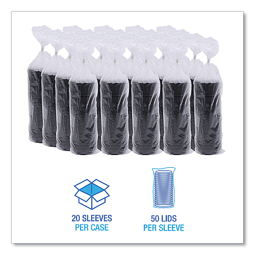 Boardwalk Hot Cup Lids, Fits 8 oz Hot Cups, Black, 1,000/Carton (BWKHOTBL8)