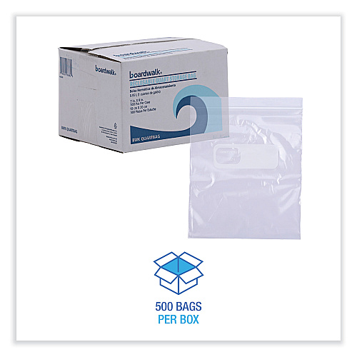 Boardwalk&reg; 1 Quart Reclosable Food Storage Bags, Clear, 500 Bags (BWKQUARTBAG)