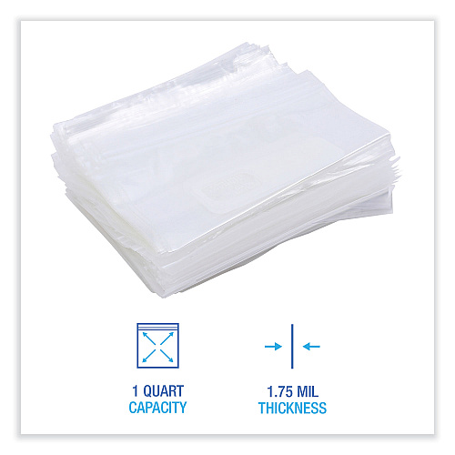 Boardwalk&reg; 1 Quart Reclosable Food Storage Bags, Clear, 500 Bags (BWKQUARTBAG)