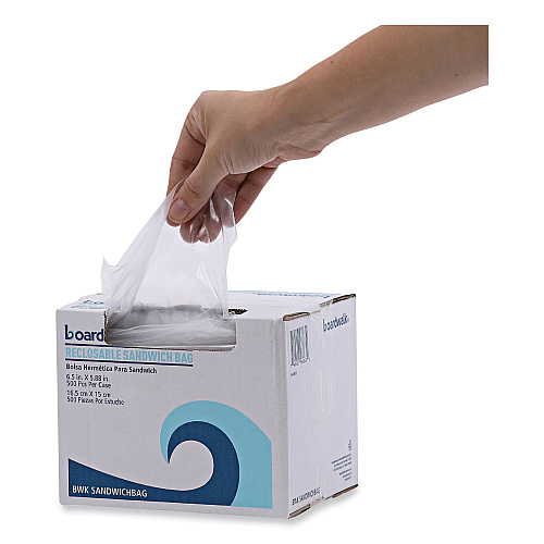 Boardwalk&reg; Resealable Sandwich Bags, 500 Bags (BWKSANDWICHBAG)