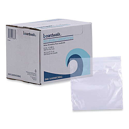 Boardwalk&reg; Resealable Sandwich Bags, 500 Bags (BWKSANDWICHBAG)