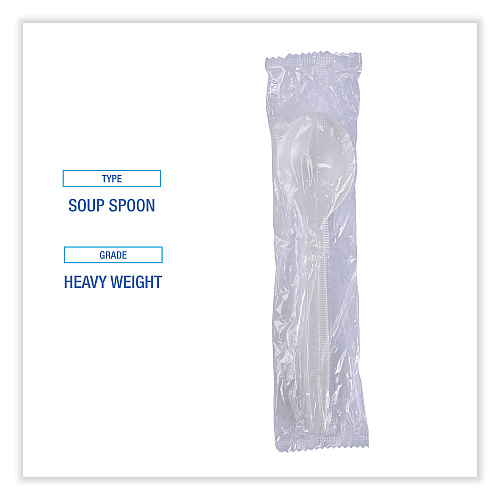 Boardwalk Heavyweight Wrapped Polypropylene Cutlery, Soup Spoon, White, 1,000/Carton (BWKSSHWPPWIW)