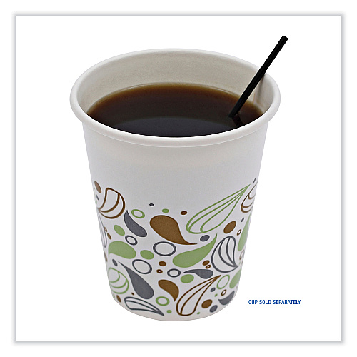 Boardwalk&reg; Unwrapped Stir-Straws, 5 1/4", Black, 1000/Pk, 10/Ctn (BWKSTRU525B10)