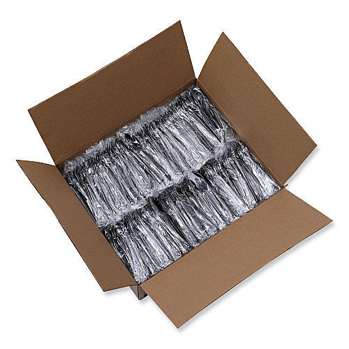 Boardwalk&reg; Heavyweight Wrapped Cutlery, Teaspoon, Black, 1000 Pcs (BWKTSHWPSBIW)