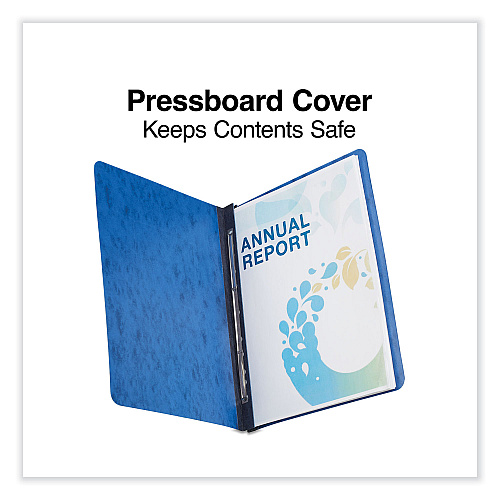 Universal Pressboard Report Cover, Two-Piece Prong Fastener, 3" Capacity, 8.5 x 11, Dark Blue/Dark Blue (UNV80573)