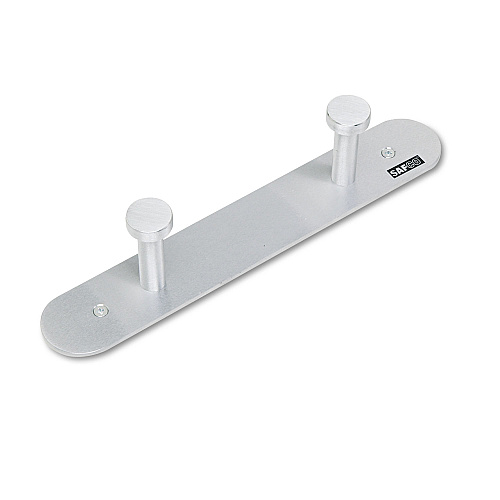 Safco Nail Head Wall Coat Rack, Two Hooks, Metal, 12w x 2.75d x 2h, Satin (4200)