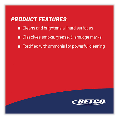 Betco Deep Blue Glass and Surface Cleaner, 2 L Bottle, 4/Carton (1814700)