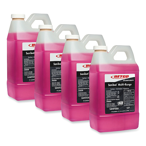 Betco Symplicity Sanibet Multi-Range Sanitizer Disinfectant Deodorizer, 2 L Bottle, 4/Carton (2374700)