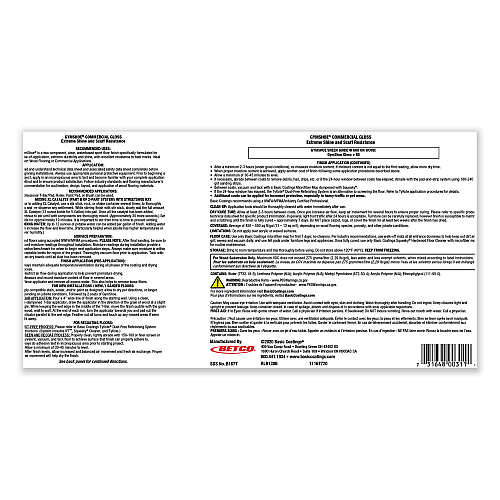 Betco GymShoe Gloss Sport Finish, Mild Scent, 1 gal Bottle, 4/Carton (B16774312)