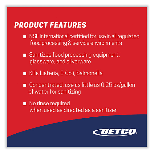 Betco Symplicity Sanibet Multi-Range Sanitizer Disinfectant Deodorizer, 1 gal Bottle, 4/Carton (2370400)