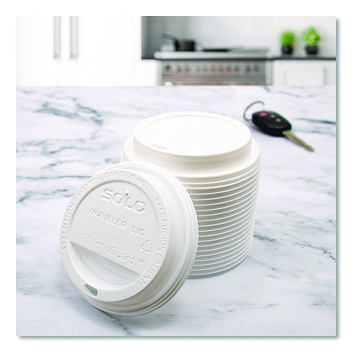 Solo Traveler Sip Through Lids for ThermoGuard Hot Cups, Fits 12, 16, 20, 24 oz, White, 1,200/Carton (TL1224TG)