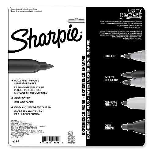 Sharpie Mystic Gems Markers, Fine Bullet Tip, Assorted, 24/Pack (2136727)