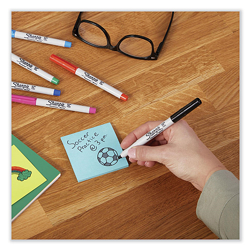 Sharpie Mixed Point Size Permanent Markers, Assorted Tip Sizes/Types, Black, 6/Pack (2135318)