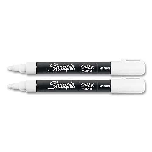 Sharpie Wet-Erase Chalk Marker, Medium Bullet Tip, White, 2/Pack (2103010)